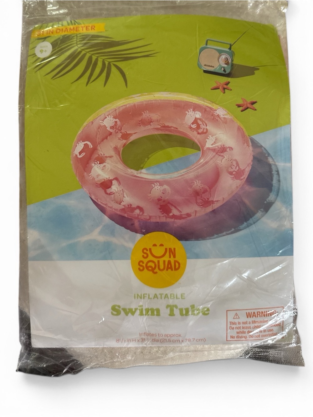 Pink Inflatable Swim Tube for Kids And Adults.